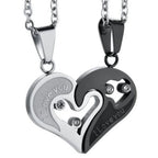 Gift idea: interlocking heart couple necklaces for lovers