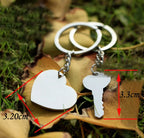Romantic heart keychain set displayed with keys – meaningful gift for him or her on special occasions.
