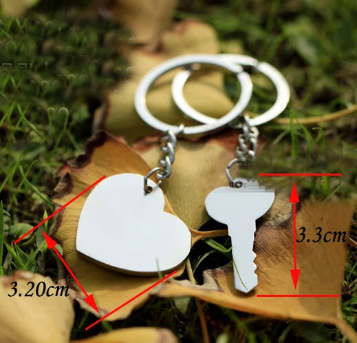 Romantic heart keychain set displayed with keys – meaningful gift for him or her on special occasions.
