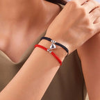 Adjustable rope couple bracelets with magnetic clasp detail