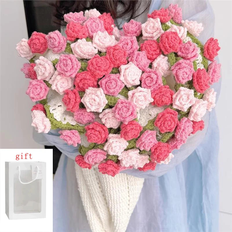 Rose blanket bouquet styled flat lay with decorative props