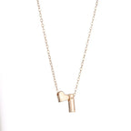 Minimalist initial necklace on fine chain display