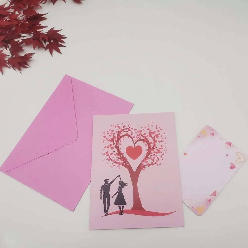 Valentine’s Day card with pop‑up design and envelope included