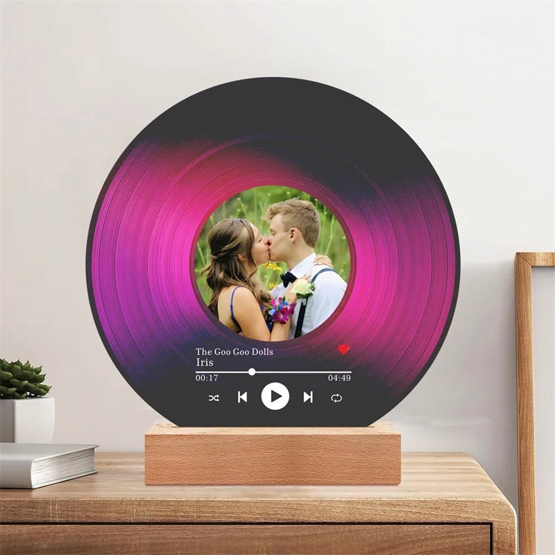 Personalized vinyl record plaque custom music sign on wall