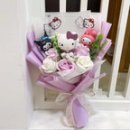 Plush floral gift with cute Hello Kitty figure