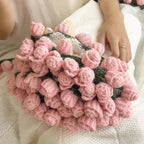 Cozy rose bouquet blanket gift displayed on sofa