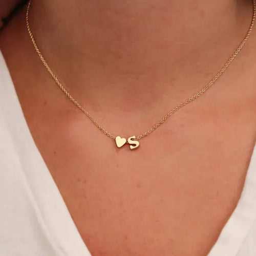 Dainty initial necklace with delicate letter pendant