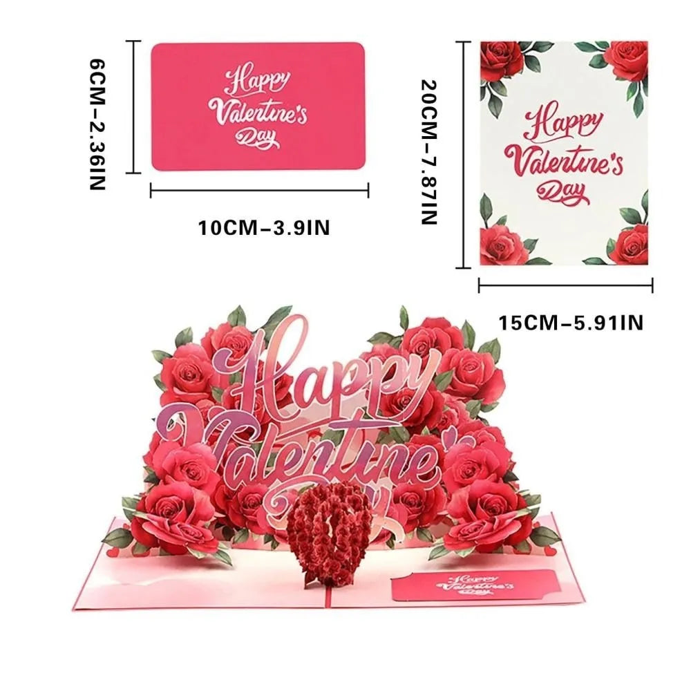 Valentine’s Day pop‑up card styled with romantic props