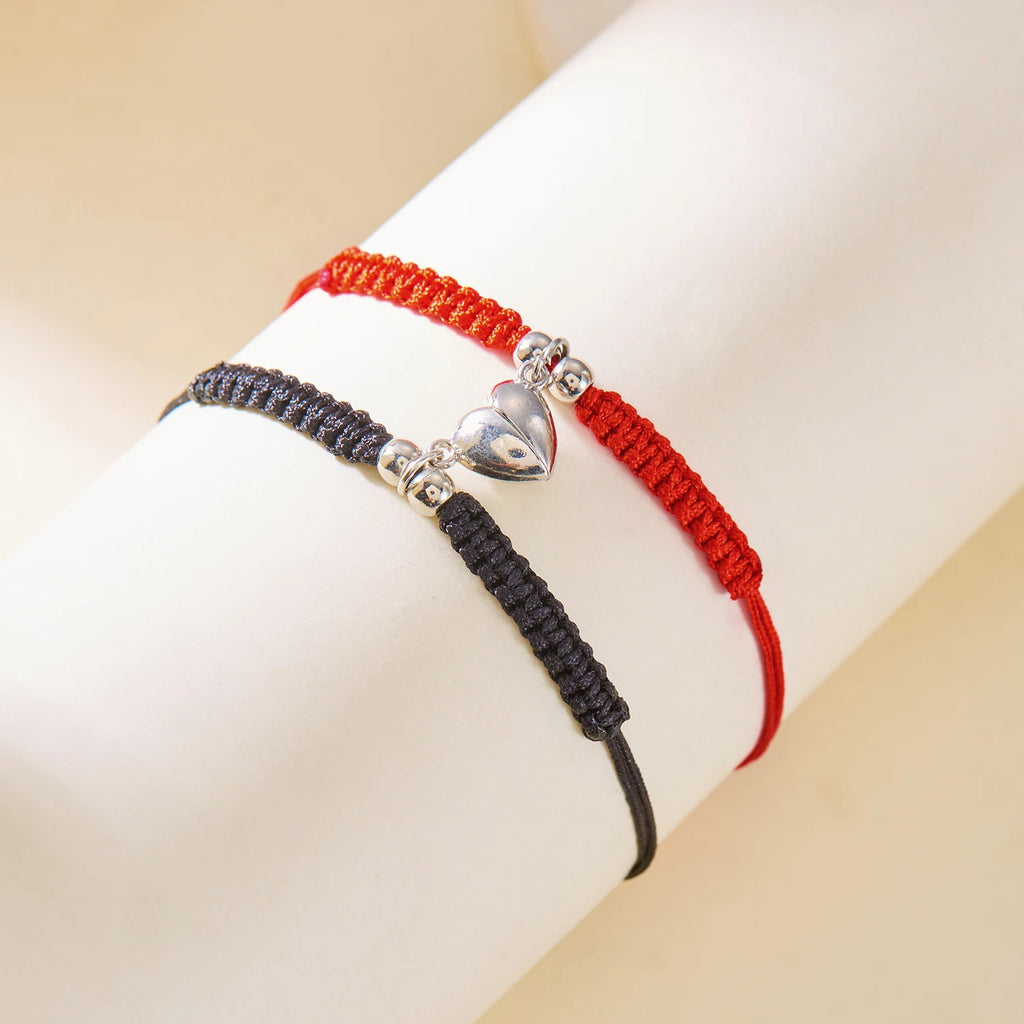 Magnetic bracelets for couples displayed together