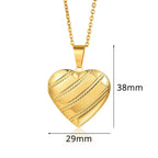 Elegant gold heart locket necklace front view